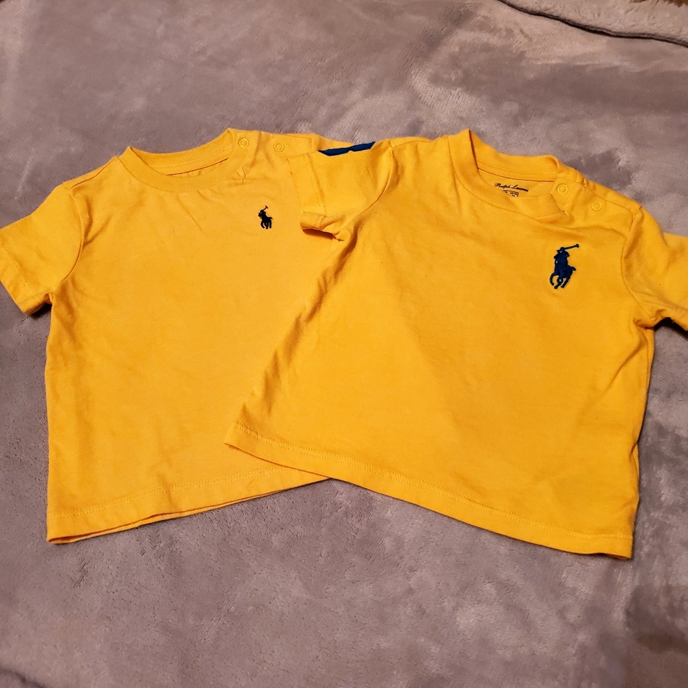 Ralph Lauren 6 month polo shirt top short Sleeve yellow infant baby clothes
